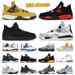 nike air jordan 4 Jordan4 jordan4s kids shoes boys girls athletic jumnpman aj4 Black Cat j4 iv red thunder white oreo bred toddler【code ：L】baby kid shoe children sneakers trainers