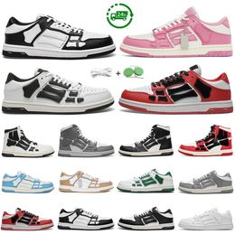 Skel Top Low High Hommes Femmes Casual Chaussures Designer Squelette Sneaker Lace Up Blanc Noir Bleu Vert Rose Rouge Skelet Bones Runner Hommes Baskets Plateforme Baskets De Sport