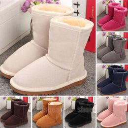 Snow Boots Ankle Korte WGG Winterschoen Triple Black Chestnut Purple Pink Gray Gray Fashion Classic Dames Dames Girls Women Australië Australian