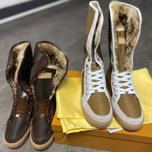 snowboots designer bontlaarzen platformlaarzen dames designer schoenen herenschoenen platte enkellaarsjes met doos NO484