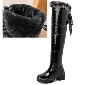Snow Boots For Women Winter Shoes Platform Fur Digh High Heel Boot Black Platform Ladies Plush Boots Shoes