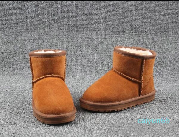 Bottes de neige bottes d'hiver réel australien enfants garçon fille enfants bébé chaud étudiant cheville en peluche botte chaussure de mode