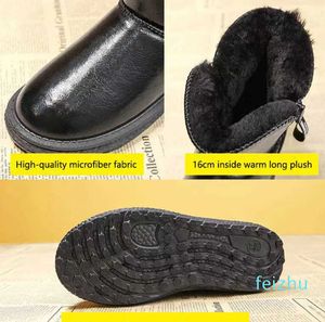 Botas de nieve Mujer Plus Terciopelo Grueso Ankel Impermeable Piel antideslizante Zapatos de algodón cálidos de invierno integrados