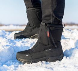 Botas de nieve para mujer, engrosadas, para hombres y mujeres, con aislamiento de felpa, antideslizantes, impermeables, para hombres, zapatos de algodón grandes de tubo corto, zapatos atléticos