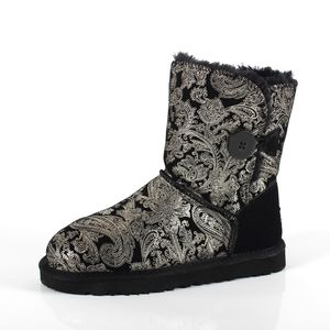 Bottes de neige en laine pour garder des chaussures au chaud Baskets de créateurs Hommes Femmes Marron Couleur sable Rouge Rose Bleu violet Imprimé léopard Chaussure en peluche G580-3 taille 35-45 bon