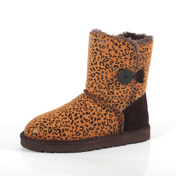 Botas de nieve Lana Mantenga los zapatos calientes Zapatillas de deporte de diseñador Hombres Mujeres Granate Color arena Rojo Rosa Azul Púrpura Estampado de leopardo Zapato de felpa G580-3 Tamaño 35-45 MUMU