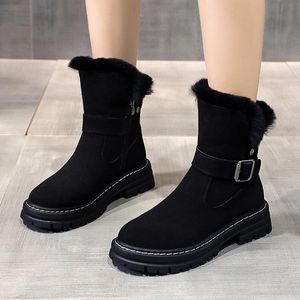 Snow Fur Warm Winter Shoes Boots 2021 Hoogwaardige vrouwenplatform Ankle Botas Mujer Zapatillas 856
