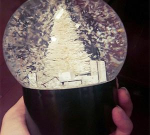 Snow Globe Tree Inside Car Decoration Crystal Ball Novelty Christmas With Gift Box For9398886