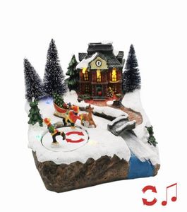 Snow House Village Schaatsen Geanimeerd verlicht kerstdorp Perfecte aanvulling op kerstbinnendecoratie Vakantiedisplays 2019554024