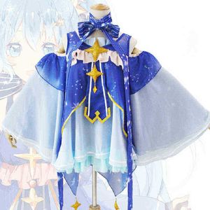 Snow Miku Anime Cosplay Full Suit vocaloid Wig Costume Star en Snow Princess Dress Cos Women Role Playing Prestaties Performance Party J220720