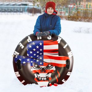 Trineo de nieve sentarse cómodamente a la boquilla de aire Entretenimiento de la textura esmerilado Círculo de esquí de tubo de nieve de bandera americana para esquiar