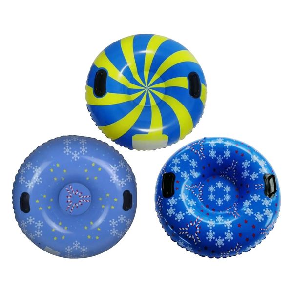 Tubo de nieve Anillo de esquí flotante inflable de invierno con mango PVC Tubo de neumático de trineo de nieve Niños Adultos Esquí Suministros para deportes al aire libre 231225