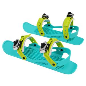 Fijaciones de snowboard Mini patines de esquí cortos Mini patinaje zapatos de esquí ajustables adultos zapatos cortos Snowblades portátiles caben en su mochila 231109