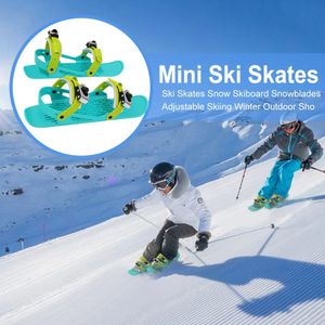 Fijaciones de snowboard Mini patines de esquí cortos botas Skiboards portátiles adultos zapatos de patinaje para deportes al aire libre de invierno 231114