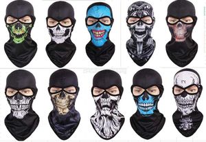 Snowboard visage masques crâne cyclisme capot halloween cosplay costume effrayant fantôme crâne masque extérieur cyclisme vélo masques casquette