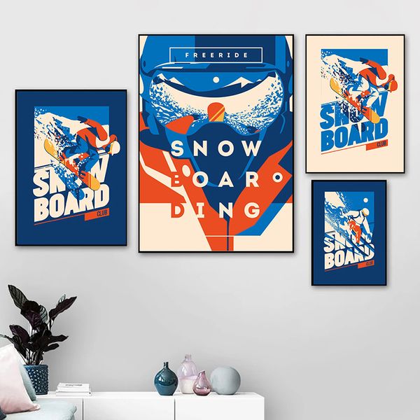 Affiche de snowboard hiver ski sport imprime