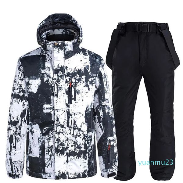 Ensembles de snowboard 30 hommes et femmes combinaison de ski vestes et pantalons de ski très chaud coupe-vent imperméable pour la neige rue hiver