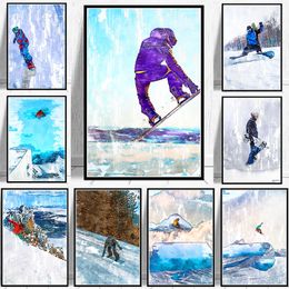 Snowboarding Sport Life Affiche Snowboarder dans le saut d'air Art mur d'art photo imprime