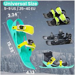 Snowboards Ski's Volwassenen Mini-skischaatsen voor sneeuw Het korte skiboard Snowblades Verstelbare binding Draagbare skischoenen Snowboard 231101