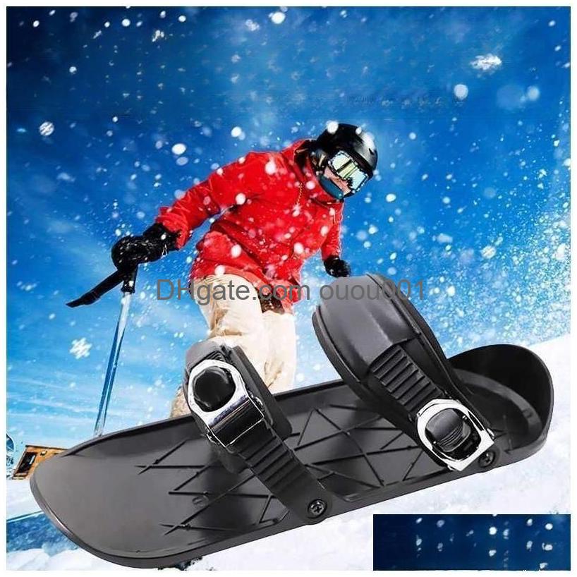 Snowboards & Skis Boots Ski Outdoor Mini Second Generation Shoes Winter Snowy Convenient And Durable Integrated Single Person Sled Sno Dhd2O