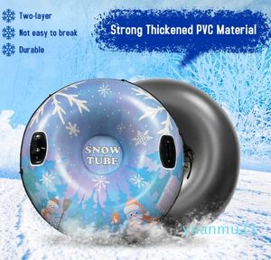 Snowboards Esquíes Anillo de esquí inflable Espesar Tubo de trineo de nieve con mango Invierno Nieve Esquí de vuelta Juguete Tabla de esquí Trineo Regalo de Navidad para niños