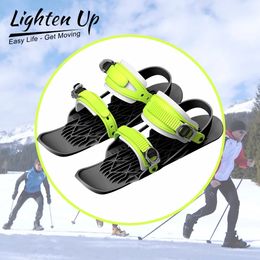 Snowboards Esquís LightenUp Mini patines de esquí para nieve La tabla de esquí corta Snowblades Fijaciones ajustables de calidad Zapatos de esquí portátiles Tabla de nieve 231010