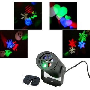 Sneeuwvlok Automatische Rotatie LED-effecten Projector 4 Patronen LED's Moving Laser Projectors Christmas Lights Festival Indoor Projection Lamp