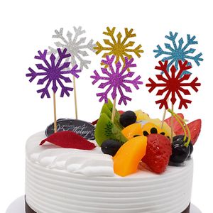 Sneeuwvlok Cake Topper Gift Wrap Leuke Cartoon Cupcake Vlaggen Voor Bruiloft Verjaardagsfeestje Baby Douche Decoratie Cakes Toppers Levert