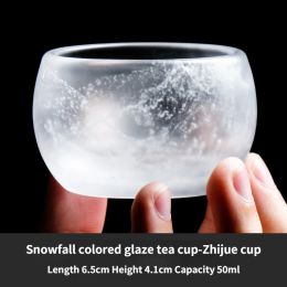Tasse de glaçage à la glaçure de couleurs de neige tasse de thé en porcelaine premium