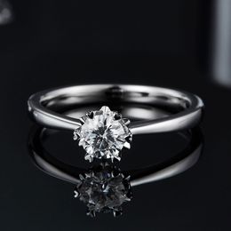 Anillo de mujeres de boda de diamantes de copas de nieve 0.5 quilates de laboratorio de laboratorio cultivado 925 anillo de plata esterlina con certificado joyas de diamantes