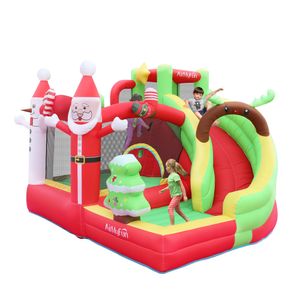 Bonhomme de neige gonflable extérieur intérieur de Noël gonflables videur Playhouse Joyeux Noël Bounce House Slide Star Jumping Castle Kid Toy Cadeaux Enfants Jumper Nouvel An