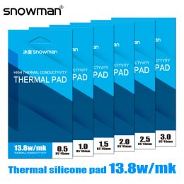 Snowman Termal Pad 13.8W/MK CPU no conductora GPU GPU Tarjeta de agua Enfriamiento de agua M.2 SSD Ram Silicone Mat Multi-Size