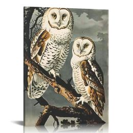 Snowy Owl Wall Art Beroemde schilderijen Posters Retro Bird Poster Inlijst ARTWORK VOOR HUISWanden Foto's voor woonkamer Decor ingelijst