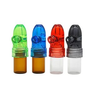 Snuff Bullet Box Dispenser Snuffer 67mm/82mm Hoogte Acrylglas Snorter Rocket SNUFF FLES Snuff Snorter Sniffer Dispenser display Waterpijp Bongs