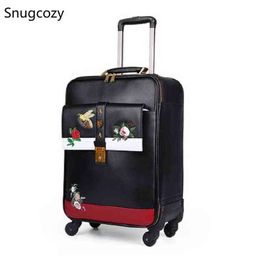 Snugcozy mode AvantGarde adapté aux femmes bagages roulants Spinner marque voyage embarquable pouces taille valise J220708 J220708