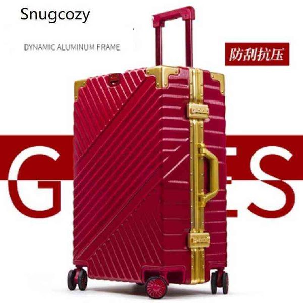 Snugcozy pouce cadre en aluminium solide affaires chariot bagage sac sur roues spinner marque étui J220708 J220708