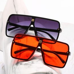 SOEI, gafas de sol cuadradas de gran tamaño a la moda para mujer, gafas de sol populares Vintage para hombre, gafas de sol para mujer, gafas de una pieza UV4001