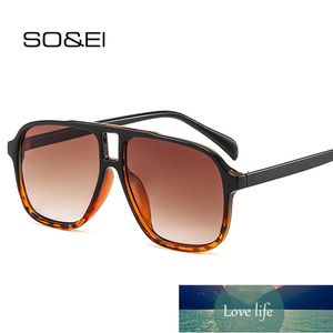 SOEI Fashion Square Double Bridges Gafas de sol Mujeres Clear Anti-Blu-Ray Lens Eyewear Hombres Gafas Frame Tea Gradient Shades UV400 Precio de fábrica diseño experto Calidad