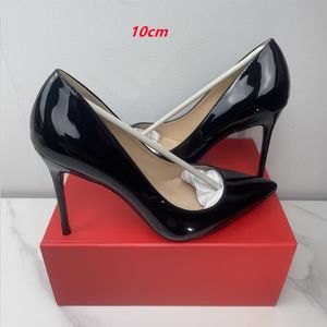 Caja original Mujer Diseñador Zapatos de vestir Tacones altos Mujeres Luxurys Bombas de charol Señora Boda 6 8 10 12 cm Tacón