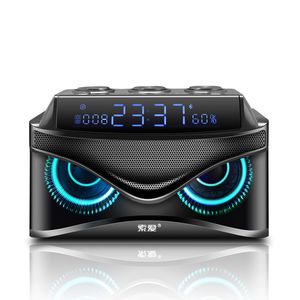 Soaiy Subwoofer Sound Bluetooth Speaker LED Display Cool Owl Design Draadloze Luidspreker Drie Luidsprekers Computer Luidspreker Kolom