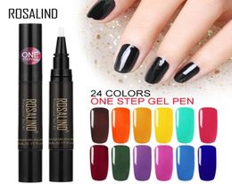 Soak Off UV Gel Nail Polish Pen 3 en 1 Nail Art profesional 24 colores para elegir rápido 9694734