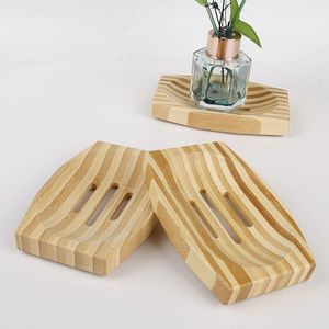Soap Box Natural Bamboe Derees Bad Soaps Holder Bamboe Case Tray Wooden Prevent Mleptwein Drain Boxs Badkamer Wasstroomgereedschap YF0057