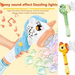 Pistolet à bulles de savon Baguette à bulles électrique Musique automatique et lumière lumineuse Jouets pour enfants Jouets d'extérieur de poche pour filles garçons enfants 231226