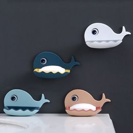 Soap Dish Box Cute Cartoon Whale Soap Holder Case Home Shower Travel Container Opbergafvoer Drainer Plaat Badkamerbenodigdheden Gadgets JY0111