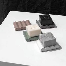 Soap Dish Moules de silicone Nordic Bijoux Plateau en béton Moules de stylo Moules en plâtre Wavy Pallet Ciment Moule DIY
