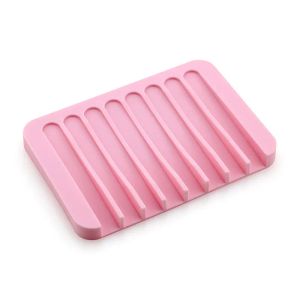 Porte-savon avec drain Porte-savon en silicone pour douche Salle de bain Cascade auto-drainante Porte-savon 16 couleurs Top Quality