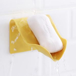 Porte-savon 1 pièce support salle de bain douche assiettes boîte de rangement avec Drain mural auto-adhésif fournitures en plastique