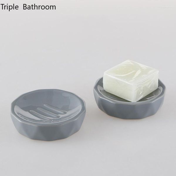 Porte-savon en céramique nordique, 1 pièce, supports d'accessoires de cuisine, boîtes d'emballage, étagères de voyage, organisateur de salle de bain Portable