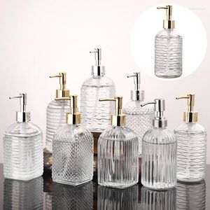 Zeepgerechten 400 ml glas vintage handmatige druk vloeistof dispenser badkamer wastafel accessoire grote capaciteit niet-slip flesdaling