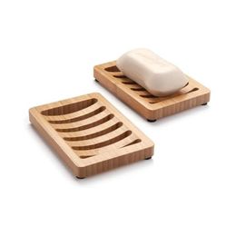 Caja de platos de jabón Caja de soporte de baño de bambú natural Bandeja de madera Prevenir el drenaje de moho Herramientas de baño Herramientas de baño Entrega de entrega Jardín en casa A Dhqqe